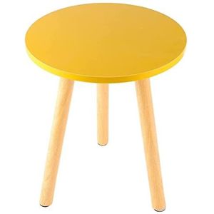 Kleine Salontafel Salontafel Moderne Woonkamer Minimalistische Theetafel Creatieve Ronde Tafel Houten Tafel Voor Thuis Nordic Stijl Tuintafel (Color : Yellow, Size : 50 * 71cm)