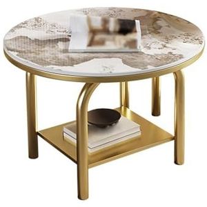 Sofa Side Table，Living Room Bedroom Side Table，Small Coffee Table，Modern Side Table，Round Side Table，Storage Desk，for Living Room，Bedroom，Small Spaces ，Black，White，Gold(Gold,50*50*45cm/19.7*19.7*17.7i