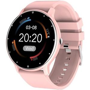 BUPEI Smart Horloge Dames Volledig Touchscreen Sport En Fitness Horloge IP67 Waterdicht Bluetooth Geschikt Voor Android IOS Smart Horloge (Kleur: Siliconen Roze)