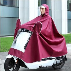 Motorfiets Driewieler Regen Fietsregenjas, regenponcho met capuchon, winddichte unisex-regencape met achteruitkijkspiegelafdekking, enkel of dubbel gebruik for fiets-e-bike-motorfiets(Pink,6XL)