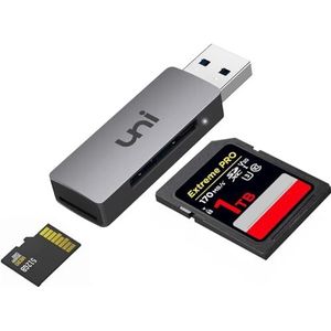 SD-kaartlezer, uni USB 3.0 naar SD/Micro SD-kaartadapter 2-in-1, aluminium USB SD/TF-geheugenkaartlezer compatibel met SD, SDXC, SDHC, MMC, RS-MMC, Micro SDXC, Micro SD, Micro SDHC-kaart, UHS-I-kaarten enz.