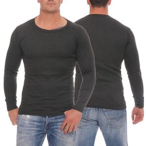 Cocain underwear Set van 2 thermo-ondergoed voor heren; hemd/broekset of 2 stuks lange onderhemden of 2 stuks lange onderbroeken, 2 onderhemden antraciet, M