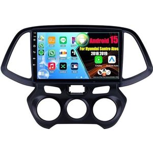 Android 15 Autoradio Voor Hyundai Santro Atos 2018 2019 met Draadloze Carplay Android Auto, 9 Inch Autoscherm Soporta Bluetooth WIFI GPS FM/RDS(8Core(8+256GB))