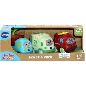 VTech Toet Toet Auto's ECO Trio Pack NL - Educatief Speelgoed - Benjamin Brandweer, Kees Kiepwagen & Ruben Recycletruck - 1 tot 5 Jaar