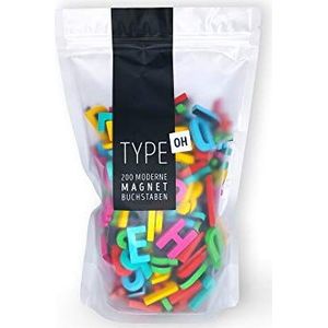 TYPE OH Set van 200 magnetische letters, cijfers en speciale tekens, koelkastmagneten, magnetische ABC, magnetische letters (eenhoorn)
