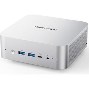 MINIS FORUM AI Mini-pc Barebone M1 Pro-125H met Intel Core Ultra 5-processor 125H (14C/18T, tot 4,5 GHz), mini-computer PCIe4.0 SSD, Quad-display met HDMI 2.1/USB4/DP, 5X USB-poorten, WiFi 7, BT5.4