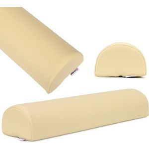 HABYS Opbergrol, halfrond, nekrol, knierol, steunrol, nekkussen, steunkussen voor massage en therapie, MDR-certificering, knierol in afmetingen: 60 x 15 x 10 cm, beige