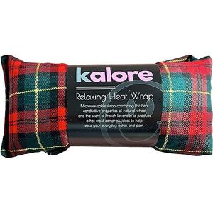 Tarwezakken magnetronbestendige nek- en schouderwrap - ontspannende magnetron warmtekussen voor comfort - tartan katoenen stof met UK tarwezakken magnetronbestendig ongeparfumeerd kompres van Kalore -