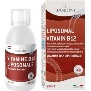 Bandini® Vitamine B12 Liposomaal 1000 mcg - 250 ml Vloeibaar Liposomal Supplement - Hooggedoseerde en Geabsorbeerde Vitamine B 12-100% Veganistisch - GMO-vrij - Sojavrij - Met Dispenserdop