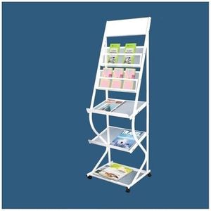 Tijdschriftenrek, Opvouwbare tijdschriftenhouder for op de vloer - kranten- en archiefstandaard met twee functies voor boeken, brochures, tijdschriften, kranten, strips(White)
