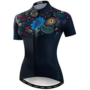 Hotlion Dames fietsshirt zomer korte mouw fietsshirt ademend fietsjack.., Acf2013, L