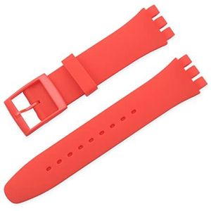 LUGEMA Candy Kleur Siliconen Band Compatibel Met Swatch 12mm 16mm 17mm 19mm 20mm Transparante Mode Vervanging Armband Band Horloge Accessoires: (Color : Red, Size : 17mm)