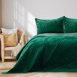 AmeliaHome Velvet sprei, polyester, Laila groen, 220x240 cm