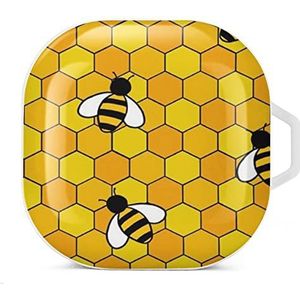 Honey Bees Earbuds Case Compatibel met Samsung Hard Shell Beschermhoes Wit-Stijl