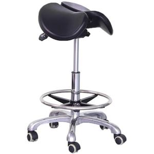 JAVPTAV Zadelstoel, zadelkruk stoel met rugsteun, split seat tandheelkundige rolkruk ergonomische schoonheidsspecialiste kruk stoel voor salon tattoo spa medische tandarts kliniek (A2)