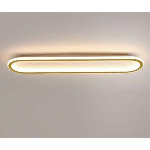 TONFON Moderne LED-plafondlamp, dimbaar, inbouwplafondlamp, ultraslank, randverlicht plafondlamp for woonkamer, slaapkamer, eetkamer, keuken, studeerkamer, gang, hanglamp(Color:Gold,Size:80CM 68W)