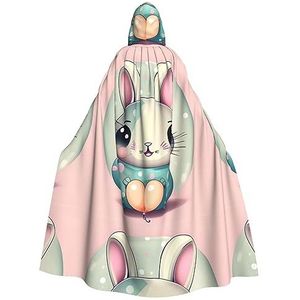 Roze Cartoon Bunny Unisex Oversized Hoed Cape Voor Halloween Kostuum Party Rollenspel