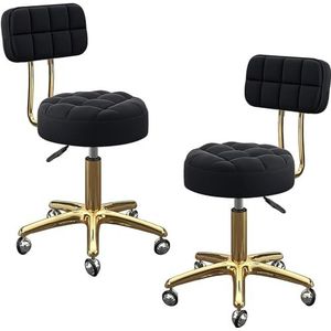 Rolling Stool Chair, w/gewatteerde zitting rug, Heavy Duty hydraulische hoogte verstelbaar, stevig en duurzaam, schoonheidsspecialiste draaibare salon stoel voor winkel salon kantoor thuis (Color :