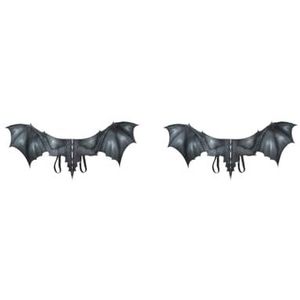 2 set Exquisite Dragon Pinion Wing Props Voor Halloween Carnaval Cosplay Volwassen Decoratie Doek Niet-geweven Stof 2. Dragon Wing Zwart