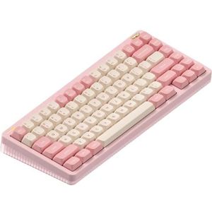 NuPhy Halo75 V2 Mechancial Gaming Kyeboard, 75% Draadloos Hot Swappable Bluetooth Toetsenbord, 83 Kyes RGB Backlit Toetsenbord, Ondersteuning Bluetooth/2.4GHz/USB-C-Roze Raspberry Switch