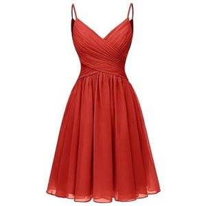 HPPEE Afstuderen jurk off-shoulder thuiskomst jurken voor junior korte rok met zakken WYX548, Rood, 54 grote maten