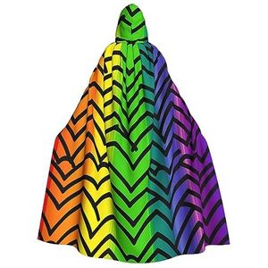 TOMPPY Gay Pride Regenboog Patroon Unisex Hooded Mantel Volwassen Halloween Mantel Hooded Cape Voor Halloween Kerstmis Cosplay Kostuum