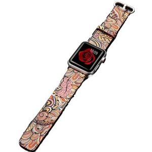 Kunstlederen horlogeband, Chinese nationale totemstijl voor IWatch8/7/6/5, compatibel met horloge 38mm 40mm 41mm 42mm 44mm 45mm 49mm - Trendy voor jongens en meisjes, 38/40/41mm, agaat