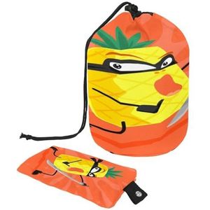 Toilettas met trekkoord, cartoon, ninja, ananas, vat, toilettas, make-uptas, make-up-organizer voor op reis + kleine tas, Meerkleurig, 9.9x6.9in/25.2x17.6cm;6x3.5in/15.2x8.8cm, Toilettas