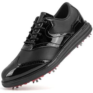 PENXZT 9 Spikes Golfschoenen Heren nieuwe Antislip Lichtgewicht Ademende Boogsteun Golfschoenen,E,39 EU