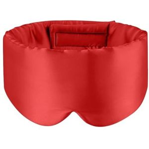 3 stuks moerbeizijde slaapmasker oogbedekking verduistering voor zijslaper reizen ooglapje zachte blinddoek glad om te slapen (rood)