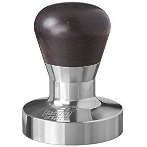 Scarlet Passion Tamper, koffiestamper voor barista's, met ergonomische pvc- of houten handgreep naar keuze en roestvrij stalen precisiebasis (58,5 mm)