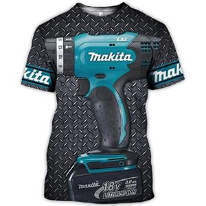 Hot Selling Men T-Shirt Makita Tools 3D Printing Fashion Summer O-Neck Mouw Plus Size T-Shirt voor mannen Kleding-Tool-122303,M