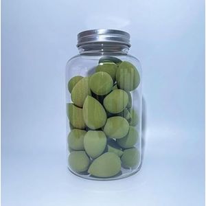 4~100 Stuks Mini Make-Ei Zachte Kleine Cosmetische Bladerdeeg Spons Droog Nat Gebruik Schoonheid Ei Facial Foundation crème Concealer Makeup Tools (Color : 40Pcs Matcha green)