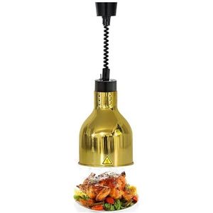 Commerciële voedselverwarmer, buffetverwarmingslamp om voedsel warm te houden, voedselwarmte hanglamp for foodservice restaurant keuken, 60-180cm intrekbare voedselverwarmingslamp (Color : Gold)