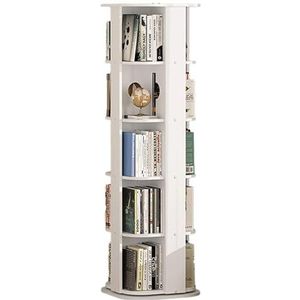 hoge boekenplank Boekenplanken 5-laags houten boekenkast 360° draaibare boekenplank Luxe staande boekenkast Creatieve vloerstaande boekenplank perfecte weergave