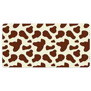 Bruin Wit Koe Patroon Mode Bureau Muismat Antislip Gaming Muismat Accessoires Decor 30x60cm