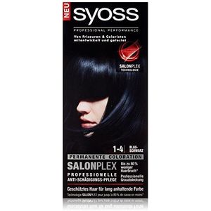 Syoss Haarkleur, 1-4 blauwzwart, verpakking van 3 (3 x 115 ml)