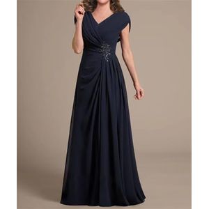 Dames chiffon avondgalajurken mouwloze moeder van de bruid jurk cocktailjurk grote maten, Wisteria, 32