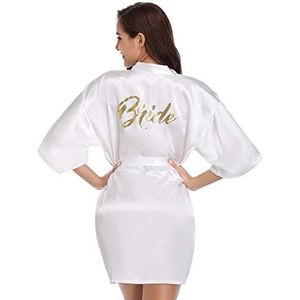 Vlazom Kimono Mariee Bridemaid Badjas voor dames, satijn, maat S-XXL