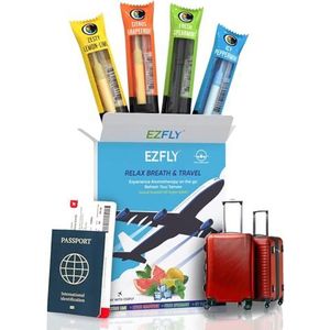TSA-geaccepteerde vluchtbenodigdheden, rokende alternatieven tijdens de vlucht, niet-elektrische rookloze inhalator, gearomatiseerde Air Puffer | Craving Relief - 4 smaken | Reisaccessoires - EZFly
