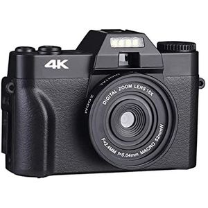 Videocamera, 48MP Fotografie Digitale Camera for Vlog 4K Compact Photo Camcorder Retro Vintage Videorecorder Draai Scherm(No TF Card,Standard)