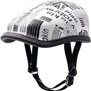 Motorhelm in vintage stijl, DOT-gecertificeerde motorhelm voor volwassenen, open helm, halfhelm voor scooter, barethoed, heren en dames, straatcruiser, bromfiets, chopper Decoration