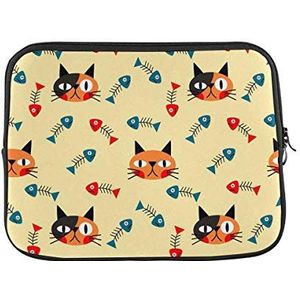 Laptophoes kat en visgraat notebook beschermende tas anti-kras meerkleurige laptophoes, voor laptop, laptop, notebook, 15 inch