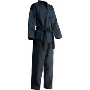 UBOHUZ Volwassen Mannen Vrouwen Zwart Judo Pakken Taekwondo Uniform Katoen Set Kleding Sets Riem Karate Voor Mannen Vrouwen (XXXXL-200 cm)