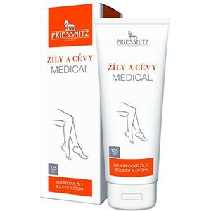 Priessnitz Medical Aders en vasculaire zalf, 125 ml, tegen spataderen, zwellingen en pijn in de benen