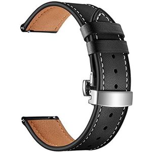LUGEMA 22mm 20mm 18mm lederen armband compatibel met Garmin VivoActive3 4 4S Smart Watch Band band Compatibel met vivoactieve 4 4S 3 Sport Polsband (Color : Black, Size : 18mm)