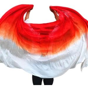 Danswaaier, zijden waaiers, Buikdans sluiers handsjaal effen paars kleur danser kostuum accessoire wit groen(18,270x114cm-Adults)