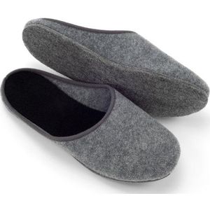 Pantoffelman sloffen met vilten zool I Comfortabele vilten pantoffels verschillende maten grijs I Warme & ademende Unisex vilten sloffen I Pantoffels heren & dames met dikke vilten zool