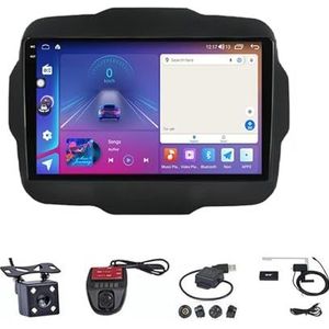 Android Double Din Car Stereo 9 Inch Touchscreen Autoradio Autotoebehoren Multimedia Stuurwielbediening met Navigatie Plug And Play Voor Jeep Renegade 2016 2017 2018 2019 2020 (Size : M500S 4G+WIFI 4