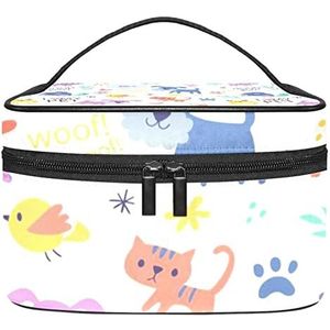 Groene Kikker Ontwerp Make-up Tas Voor Vrouwen Meisjes Cosmetische Tassen Met Handvat Reizen Make-up Organizer Tas, Dieren eenvoudig patroon, 8.9x5.9x5.4 Inches, Make-up Pouch